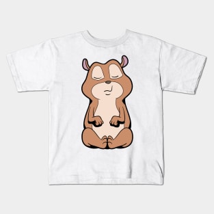 Kawaii hamster meditates with yoga Kids T-Shirt